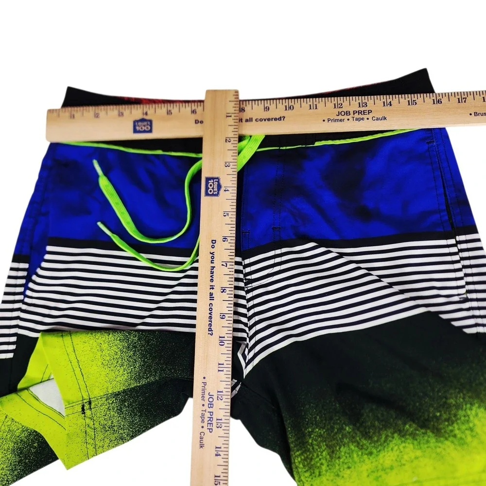 OP Ocean Pacific Board‎ Short sz 30 Men Neon Green Royal Blue OPFBSY Skater Surf